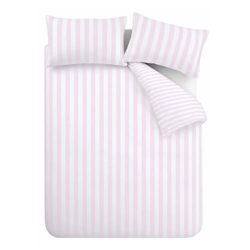 Lenjerie de pat albă-roz pentru pat dublu 200x200 cm Stripe Tease – Sassy B