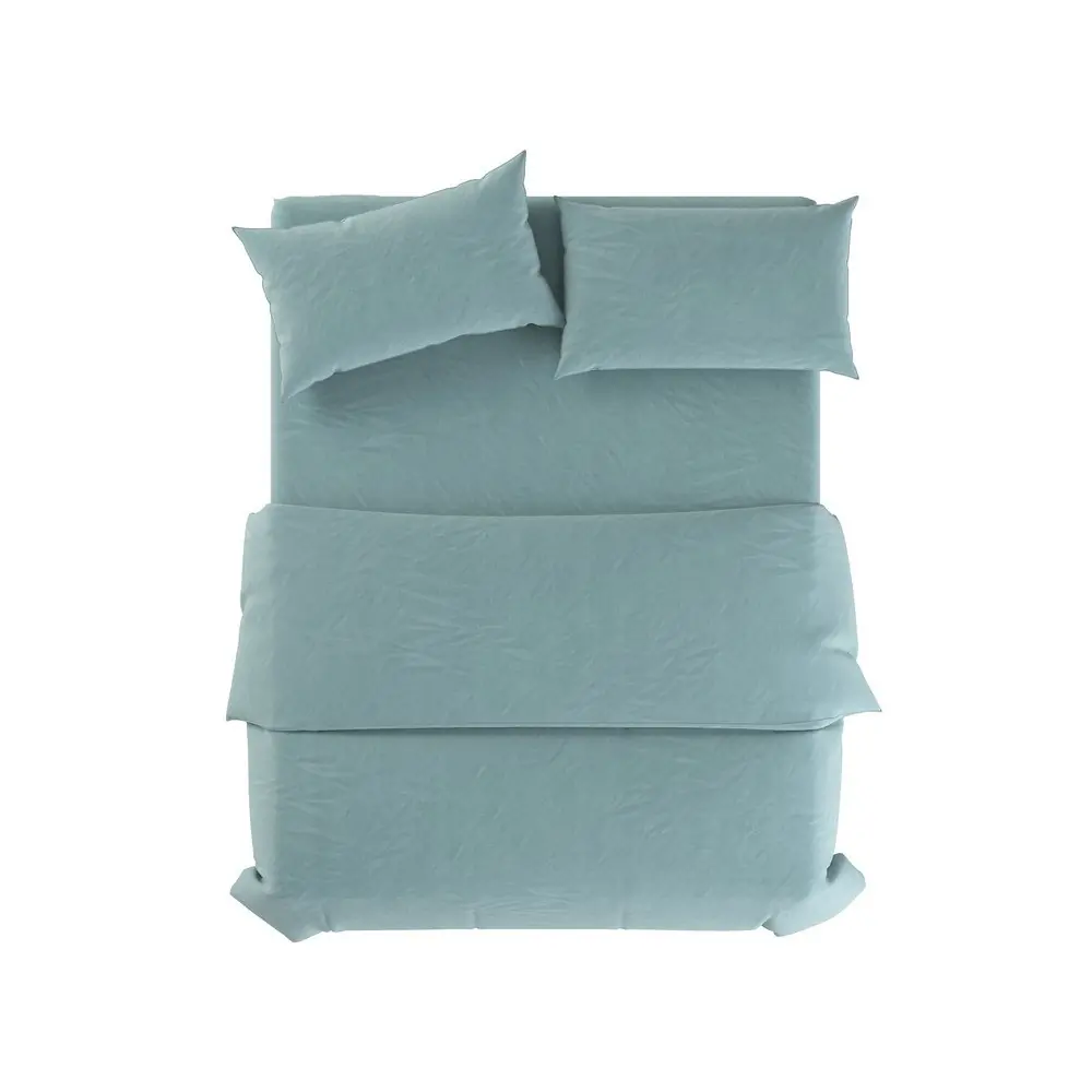 Lenjerie de pat albastru-deschis din in pentru pat dublu 200x200 cm Aqua – Native Natural