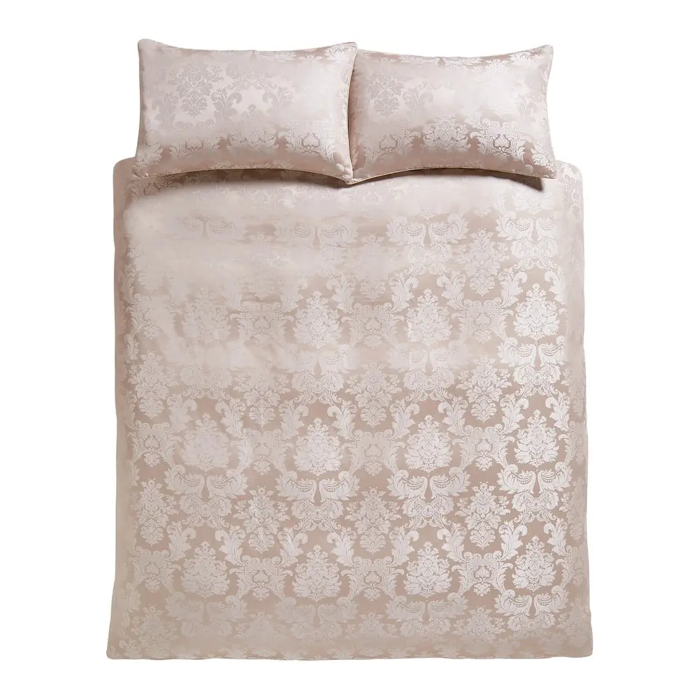 Lenjerie de pat bej din damasc pentru pat dublu, extinsă 230x220 cm Damask Jacquard – Catherine Lansfield