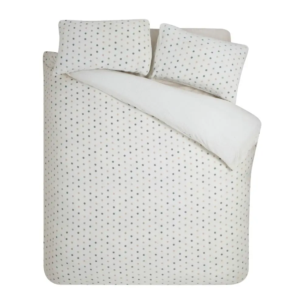 Lenjerie de pat crem din micropluș/cocolino pentru pat dublu 200x200 cm Cosy Spot – Catherine Lansfield