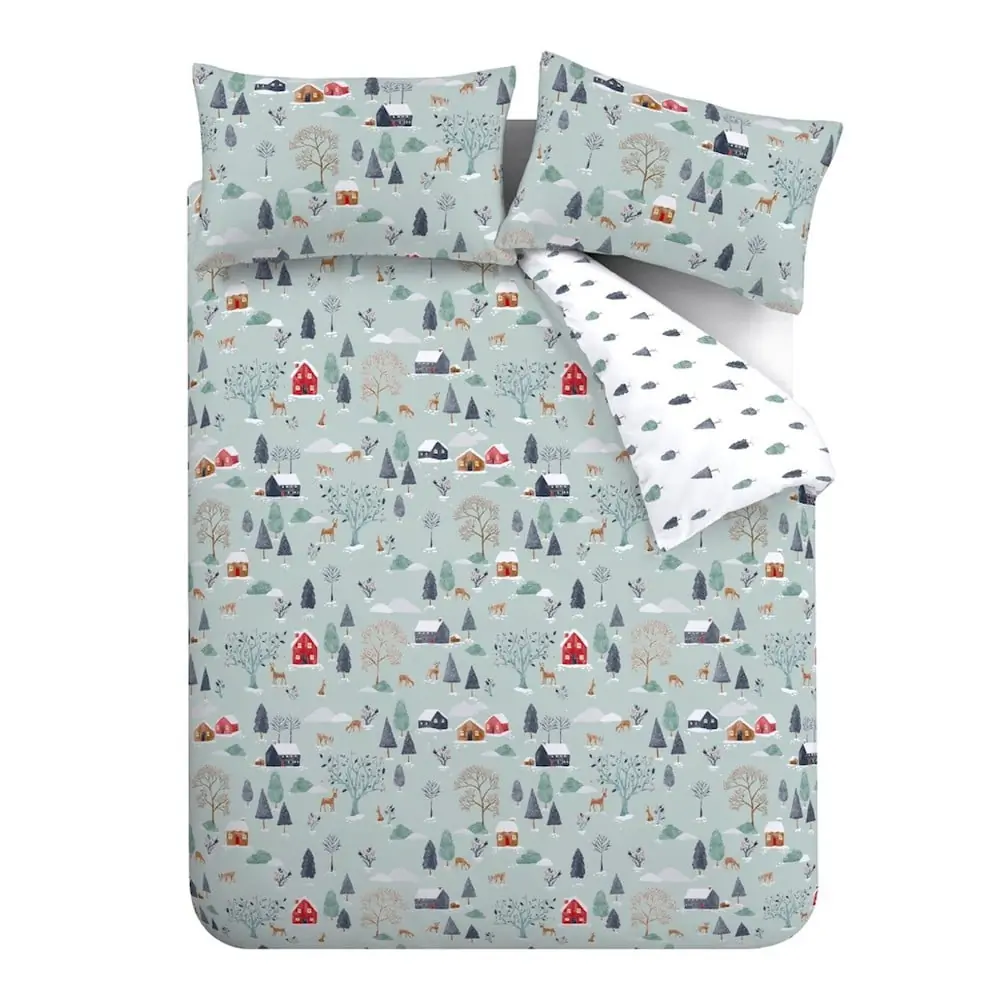 Lenjerie de pat din flanelă pentru pat dublu 200x200 cm Winter Scene – Bianca