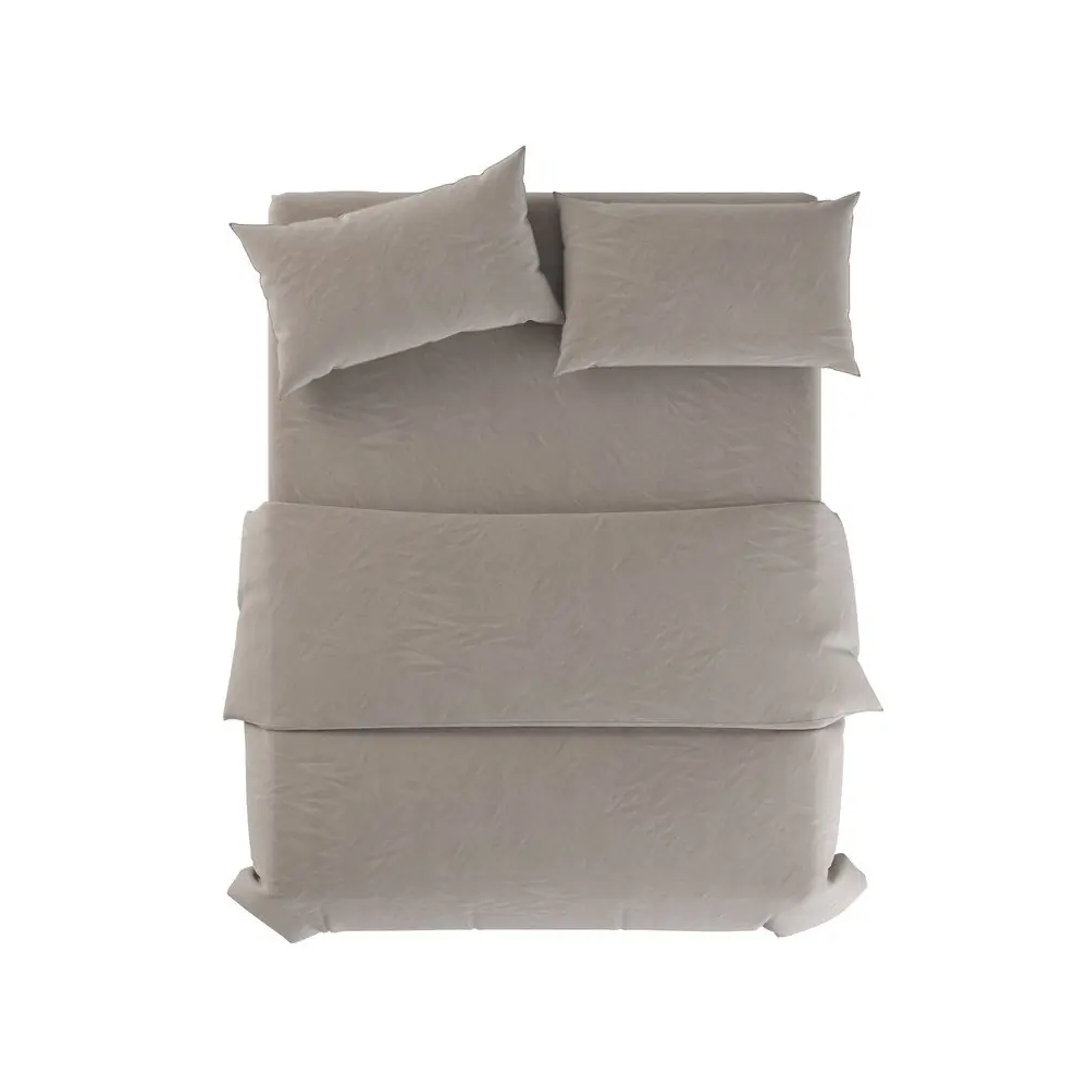 Lenjerie de pat gri deschis/taupe din in pentru pat de o persoană 135x200 cm Natural – Native Natural