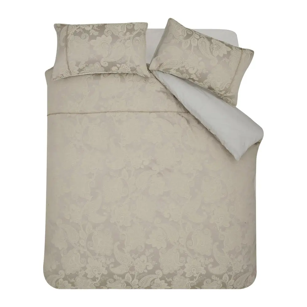 Lenjerie de pat maro deschis din jacquard pentru pat de o persoană 135x200 cm Opulent Jacquard – Catherine Lansfield