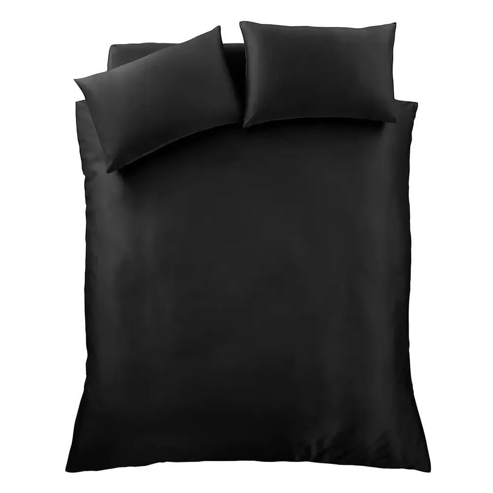 Lenjerie de pat neagră din satin pentru pat dublu 200x200 cm Silky Soft – Catherine Lansfield
