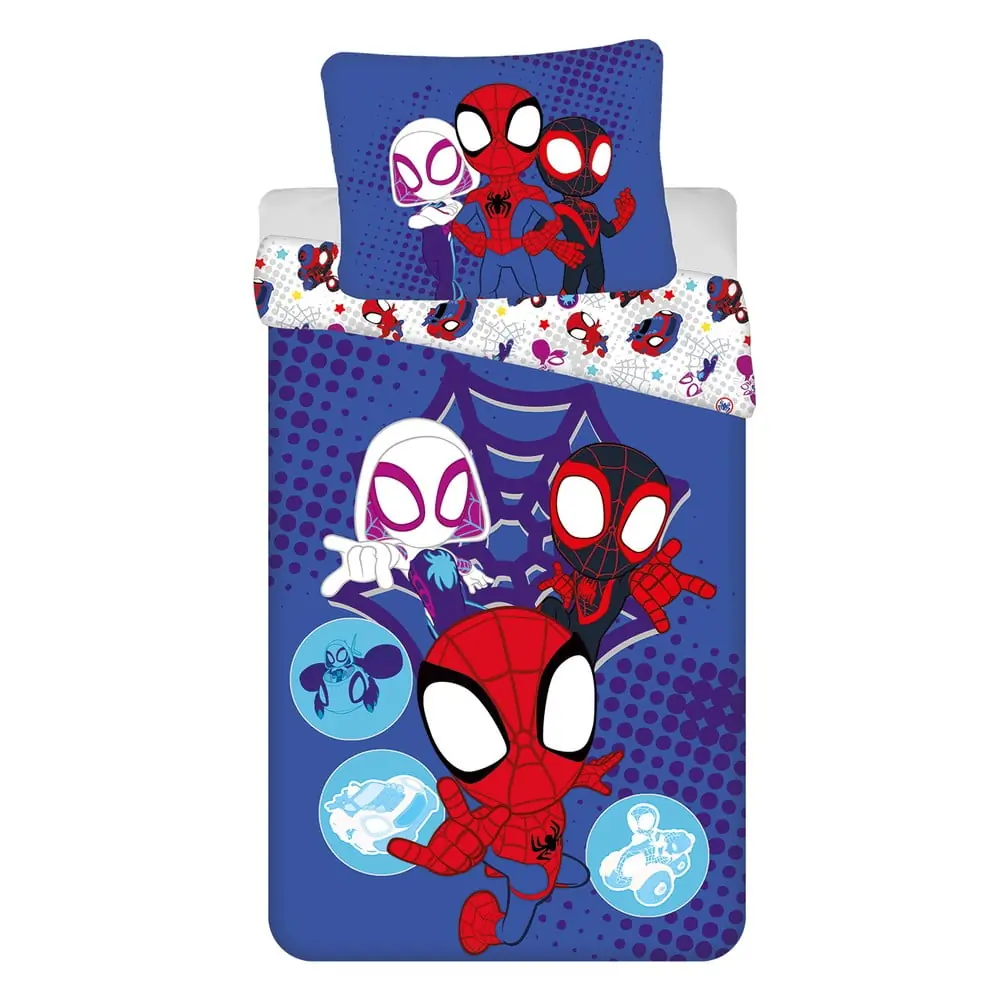 Lenjerie de pat pentru copii albastră din bumbac pentru pat de o persoană 140x200 cm Spidey – Jerry Fabrics