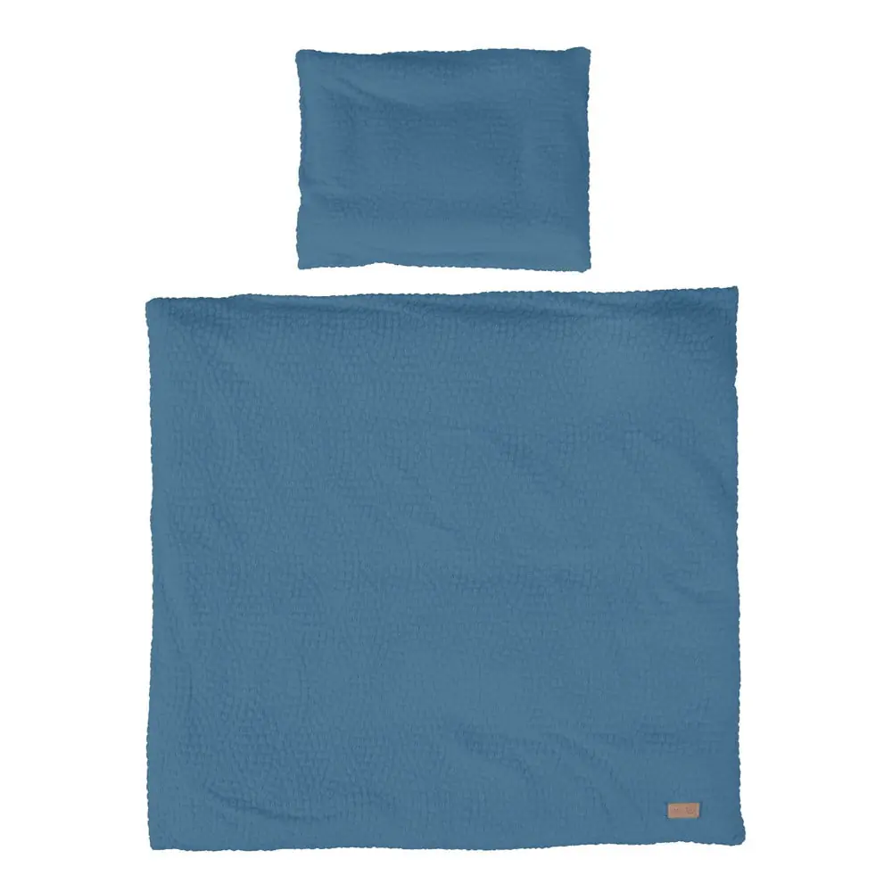 Lenjerie de pat pentru copii albastră pentru pătuț 80x80 cm Seashells – Roba