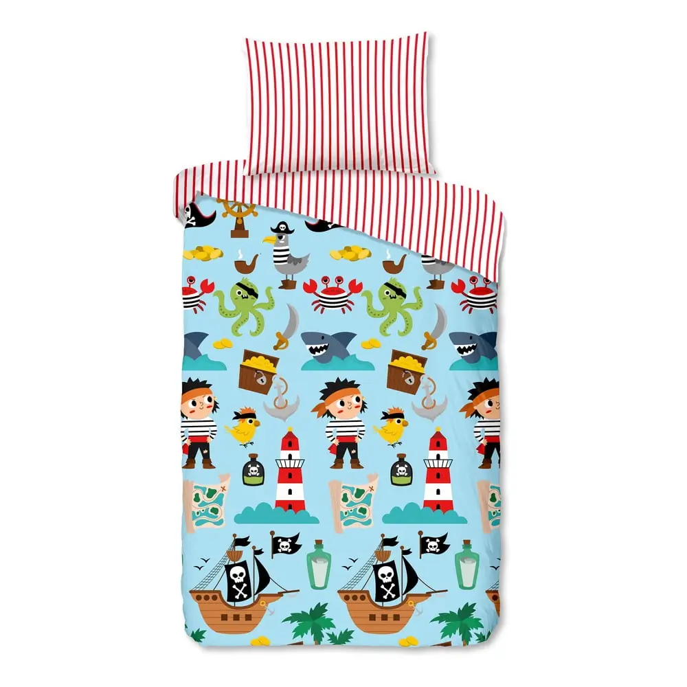 Lenjerie de pat pentru copii din bumbac pentru pat de o persoană 140x200 cm Caribbean – Good Morning