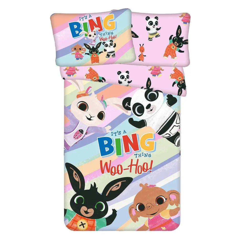 Lenjerie de pat pentru copii din bumbac pentru pătuț 100x135 cm Bing 