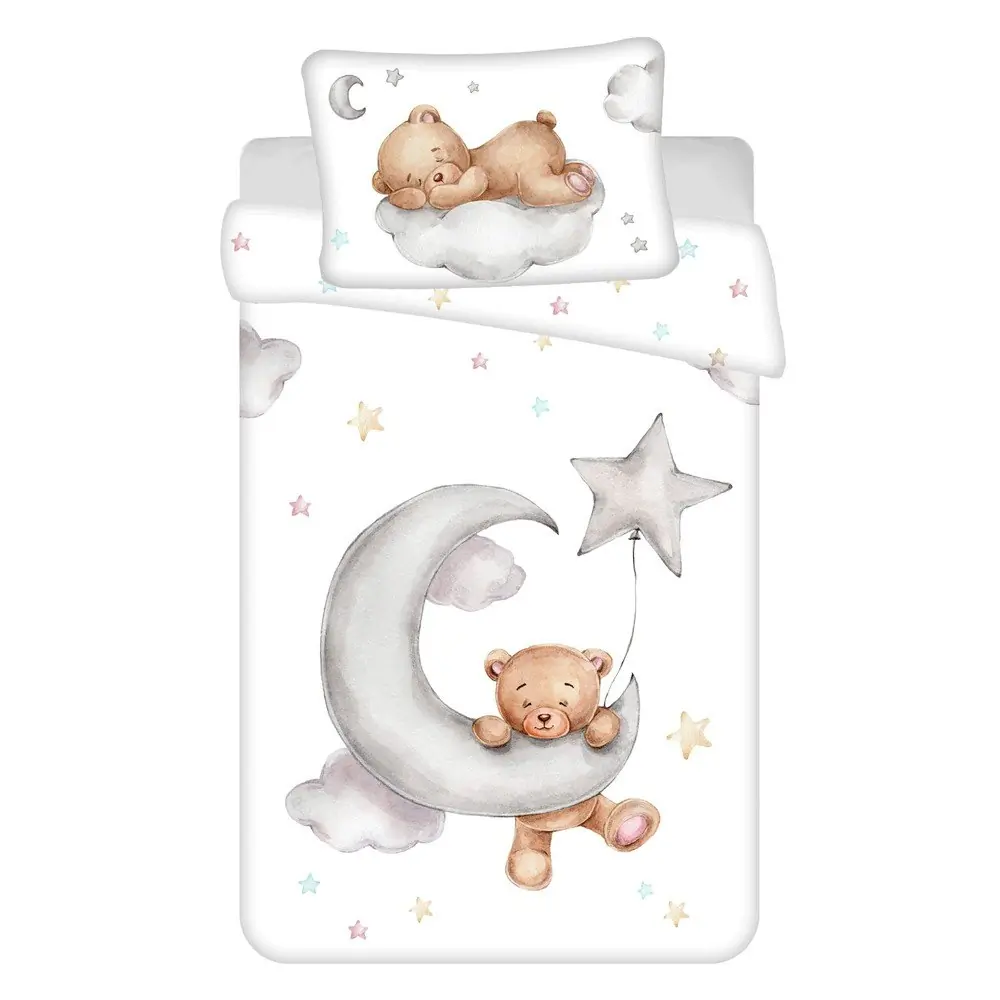 Lenjerie de pat pentru copii din bumbac pentru pătuț 100x135 cm Teddy 