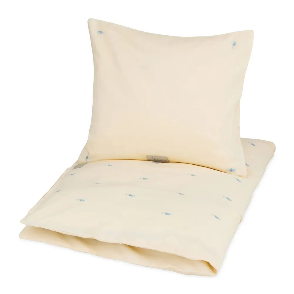 Lenjerie de pat pentru copii, galben-deschis din bumbac organic pentru pătuț 70x100 cm Sea Garden – Cam Cam Copenhagen