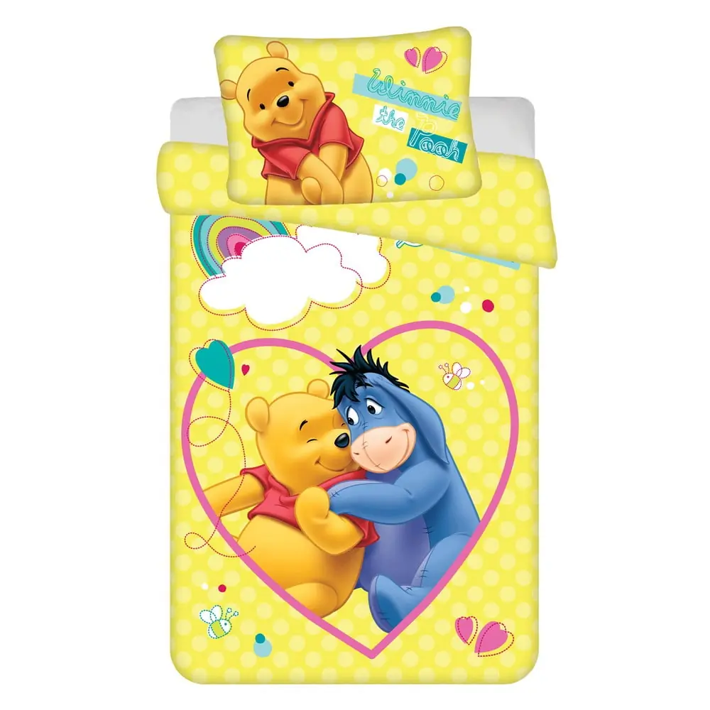 Lenjerie de pat pentru copii galbenă din bumbac pentru pătuț 135x100 cm WTP 