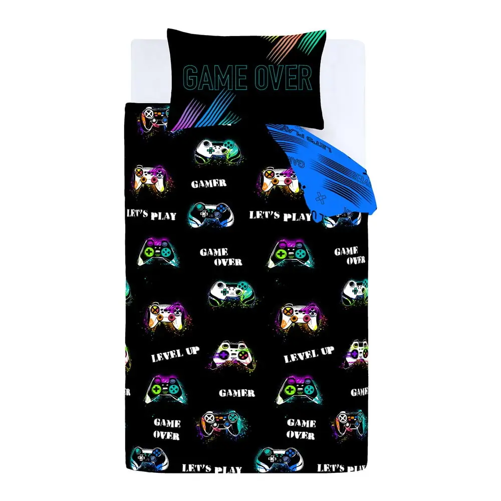 Lenjerie de pat pentru copii neagră pentru pat dublu 200x200 cm Game Over – Catherine Lansfield