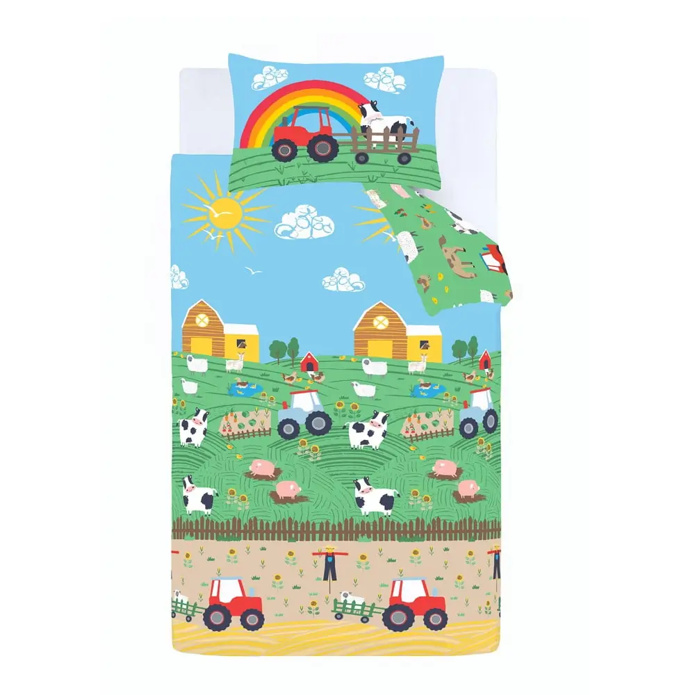 Lenjerie de pat pentru copii pentru pat dublu 200x200 cm Farmyard Animals – Catherine Lansfield