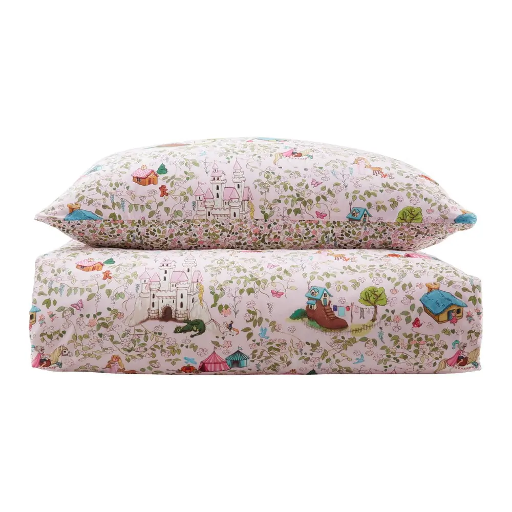 Lenjerie de pat pentru copii roz din bumbac pentru pat dublu 200x200 cm Fairytale – Belle & Boo