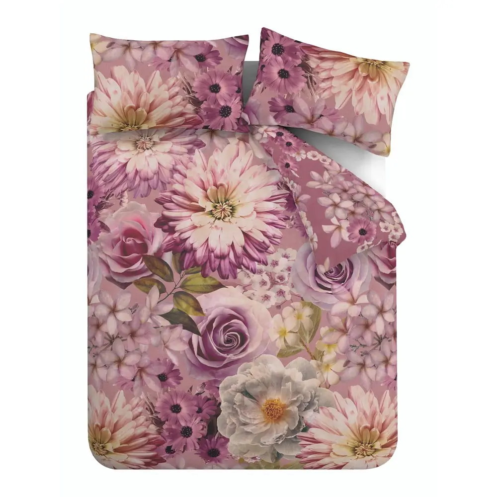 Lenjerie de pat roz pentru pat dublu 200x200 cm Rosemoor Floral – RHS