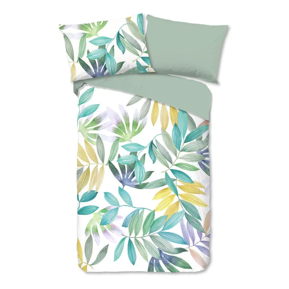 Lenjerie de pat verde din bumbac pentru pat de o persoană 140x200 cm Marcus – Good Morning