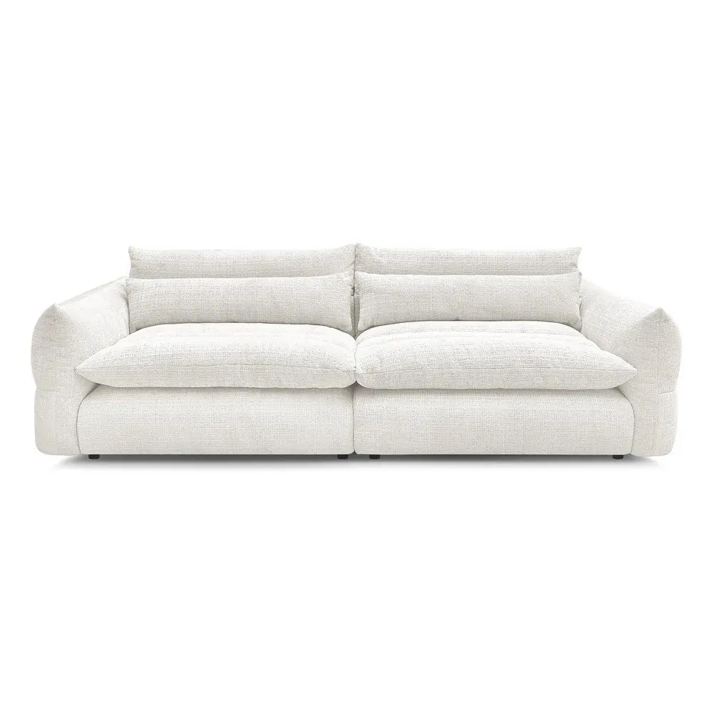 Canapea albă cu tapițerie din chenille 276 cm Neil – Bobochic Paris