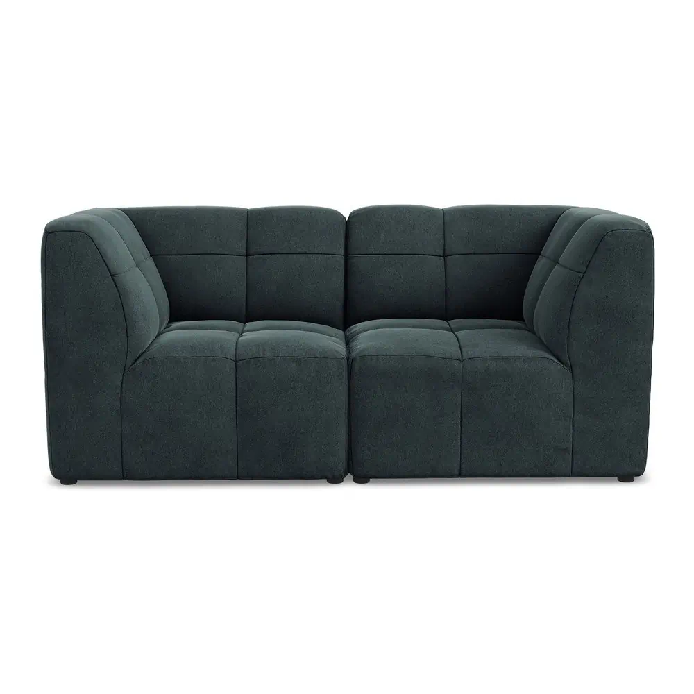 Canapea albastră cu tapițerie din catifea 180 cm Aloha – Makamii