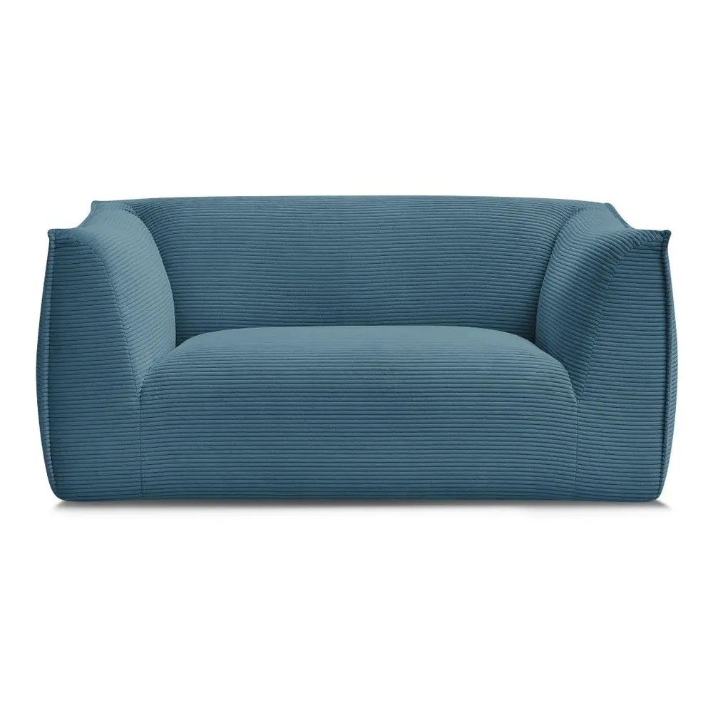 Canapea albastră cu tapițerie din catifea reiată 170 cm Giorgia – Bobochic Paris