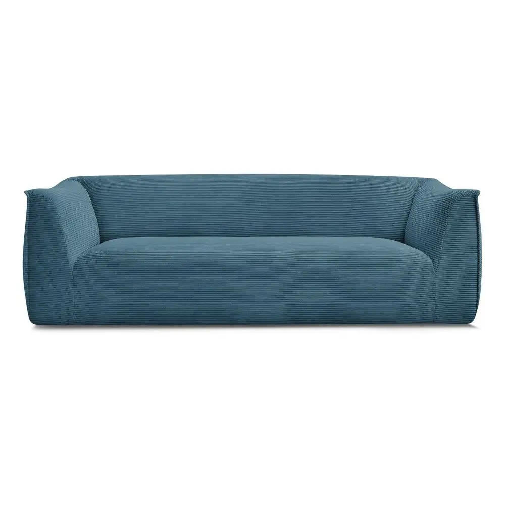 Canapea albastră cu tapițerie din catifea reiată 242 cm Giorgia – Bobochic Paris