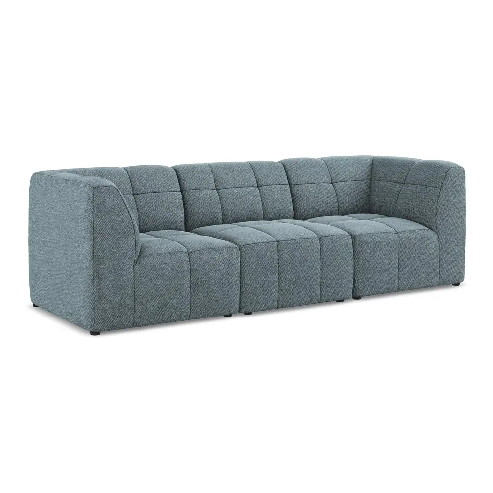 Canapea albastră cu tapițerie din țesătură bouclé 255 cm Aloha – Makamii