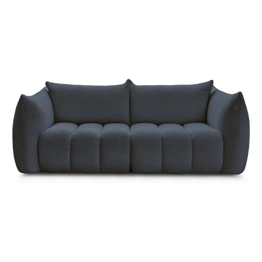 Canapea albastru-închis cu tapițerie din țesătură bouclé 234 cm Azra – Bobochic Paris