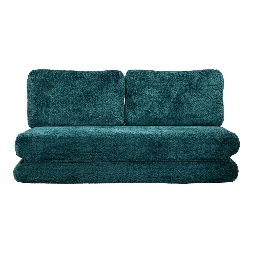 Canapea albastru-verde extensibilă cu tapițerie din țesătură bouclé 150 cm Faster – Mauro Ferretti