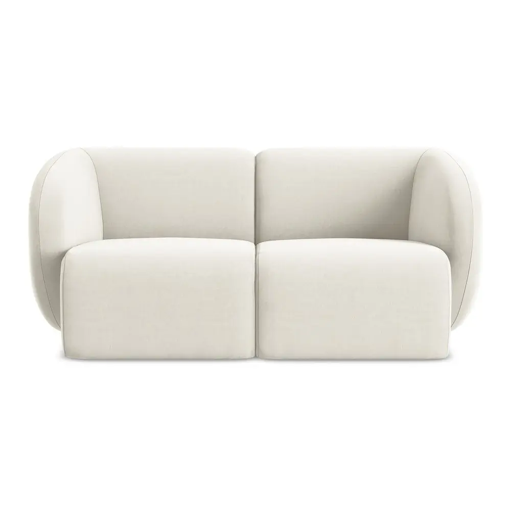 Canapea bej cu tapițerie din catifea 174 cm Lani – Makamii