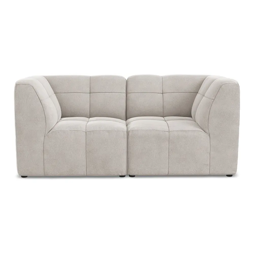 Canapea bej cu tapițerie din catifea 180 cm Aloha – Makamii