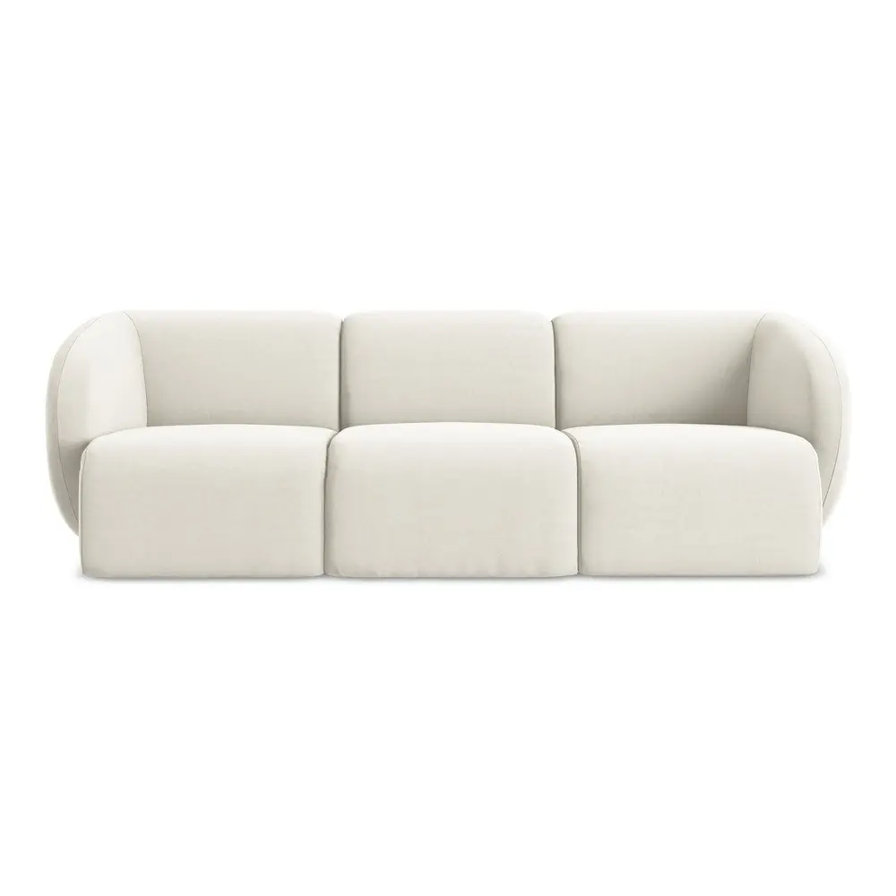 Canapea bej cu tapițerie din catifea 244 cm Lani – Makamii