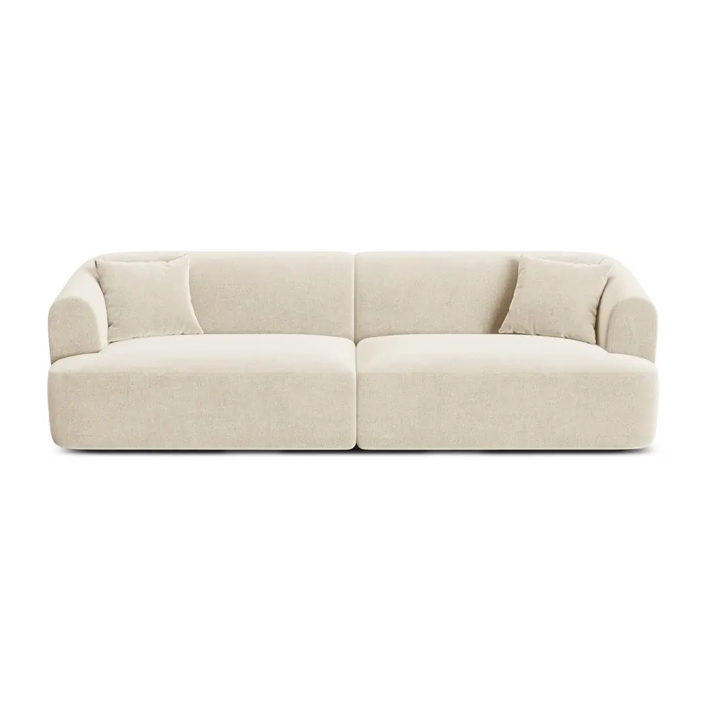 Canapea bej cu tapițerie din catifea 255 cm Campi – Cosmopolitan Design