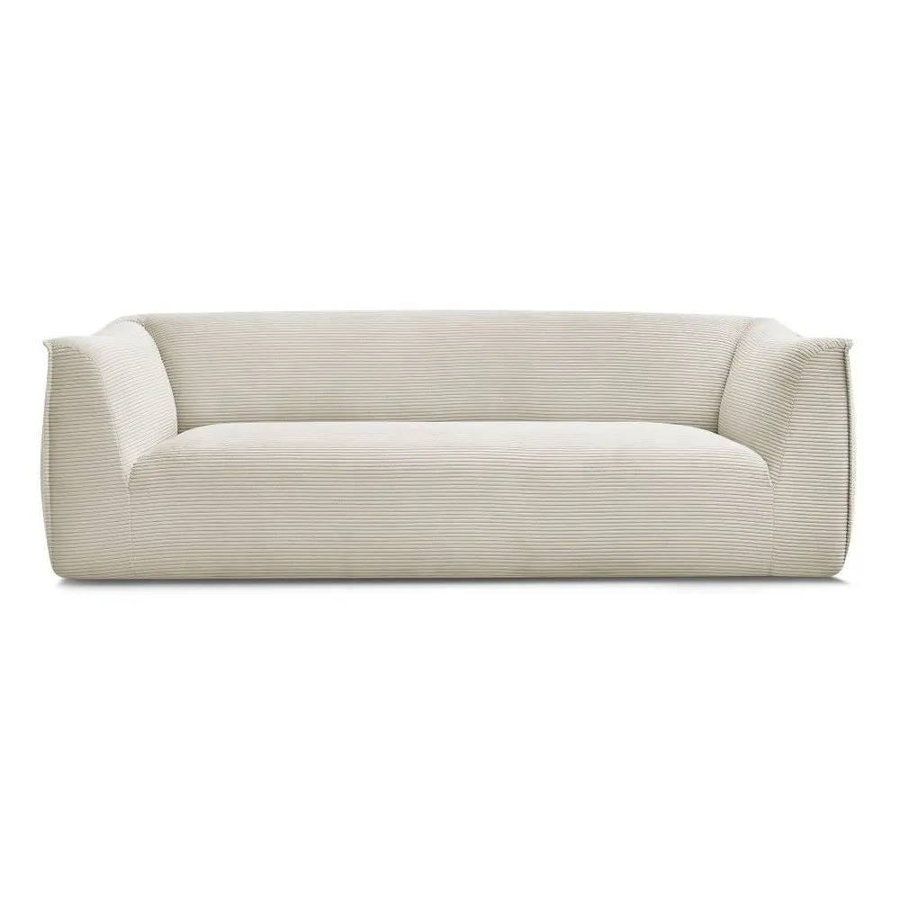 Canapea bej cu tapițerie din catifea reiată 242 cm Giorgia – Bobochic Paris