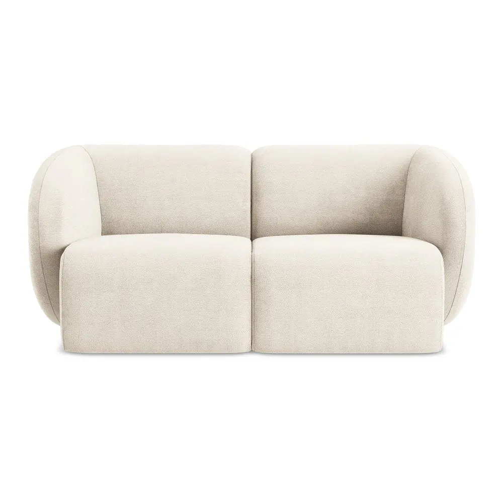 Canapea bej cu tapițerie din chenille 174 cm Lani – Makamii