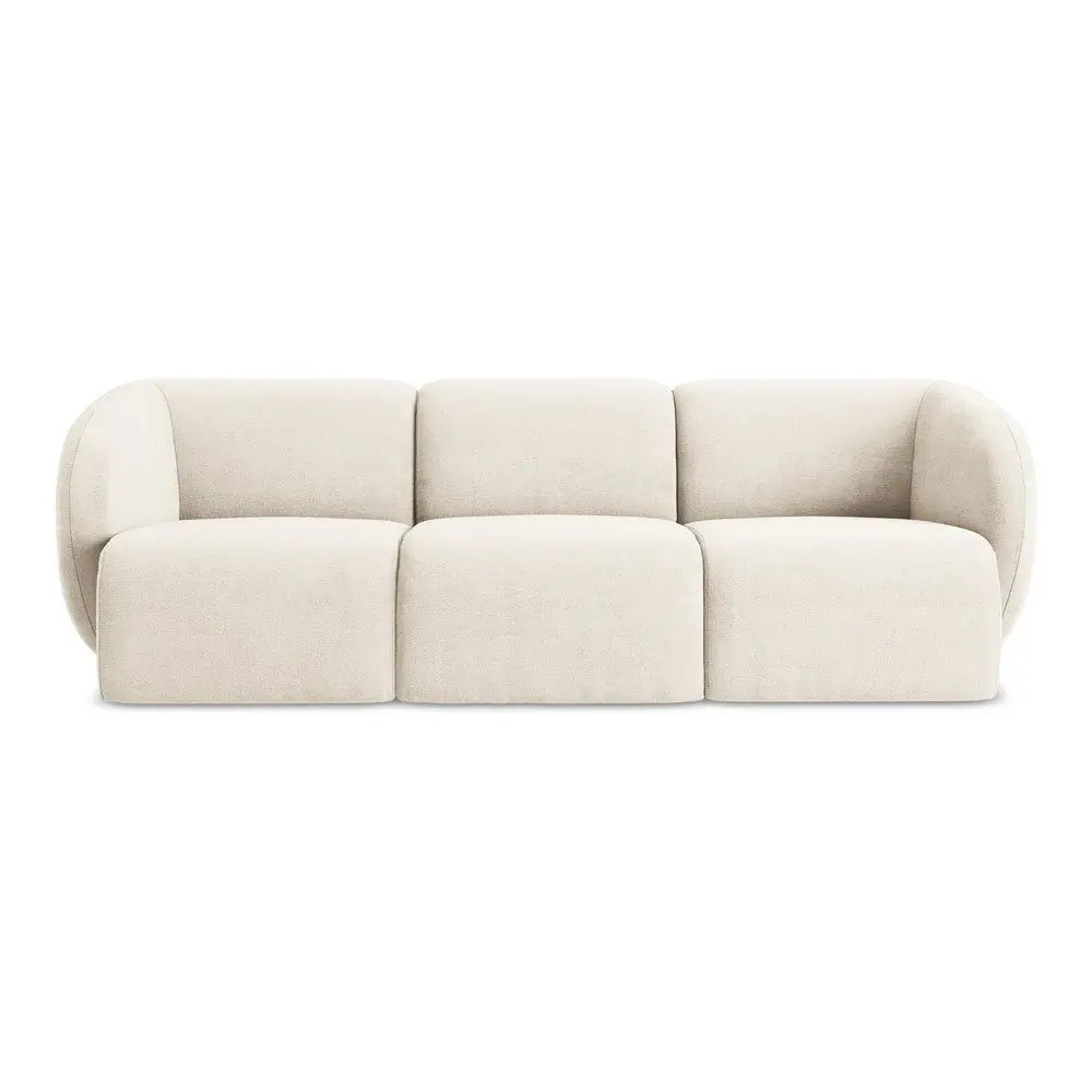 Canapea bej cu tapițerie din chenille 244 cm Lani – Makamii