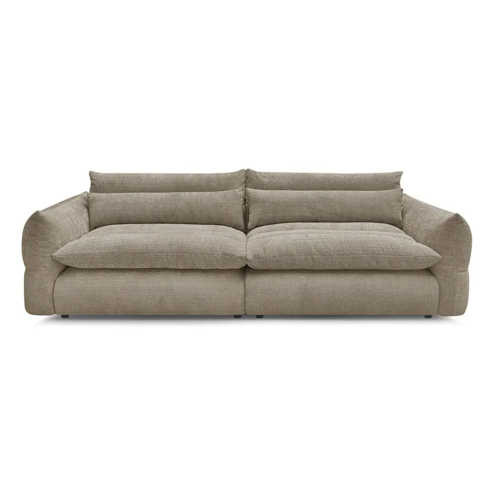 Canapea bej cu tapițerie din chenille 276 cm Neil – Bobochic Paris