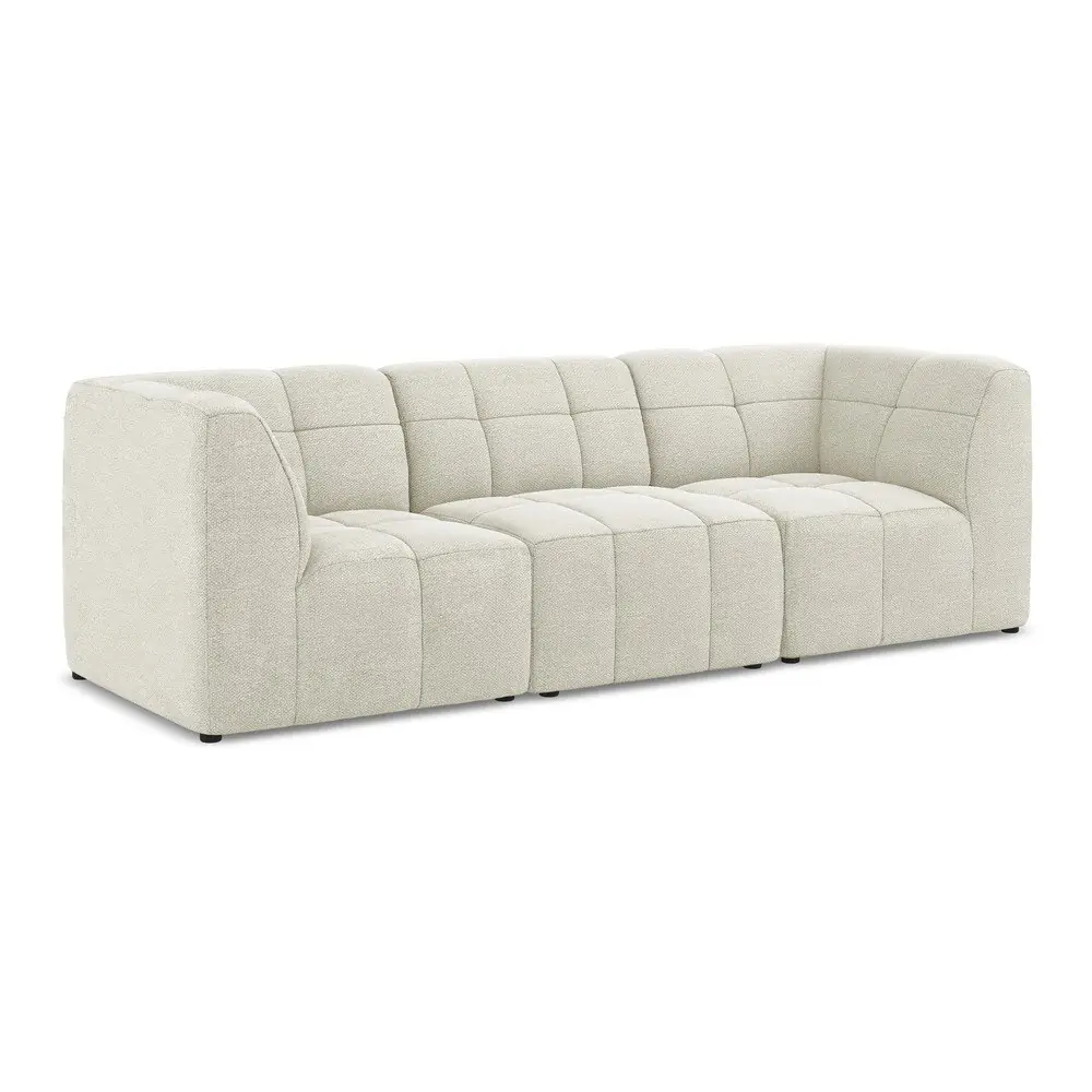 Canapea bej cu tapițerie din țesătură bouclé 255 cm Aloha – Makamii