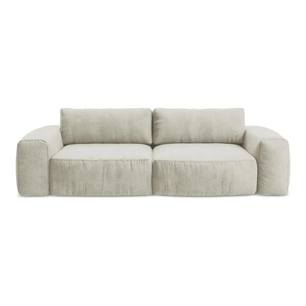 Canapea bej extensibilă cu tapițerie din chenille 275 cm Kuki – Makamii