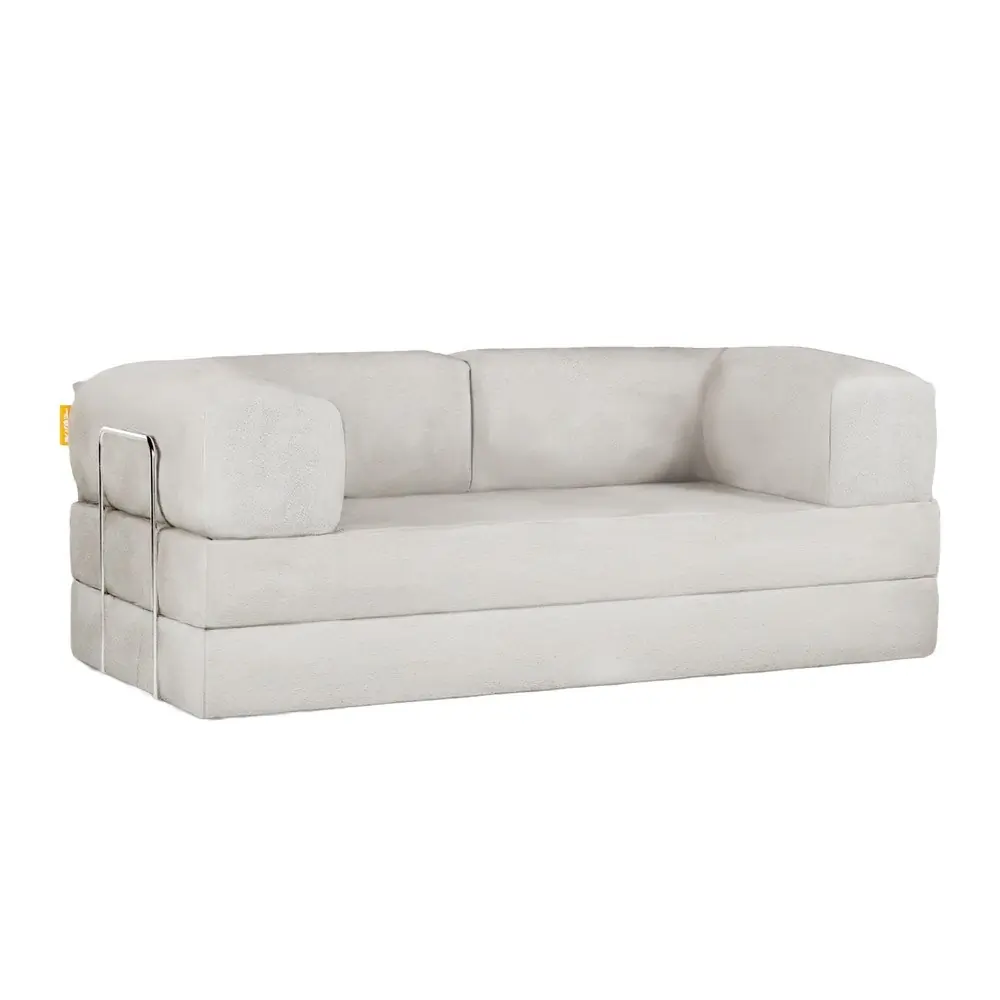 Canapea bej extensibilă cu tapițerie din țesătură bouclé 180 cm Bloom – TemaHome