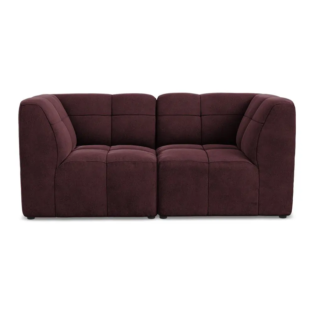 Canapea burgundy cu tapițerie din catifea 180 cm Aloha – Makamii