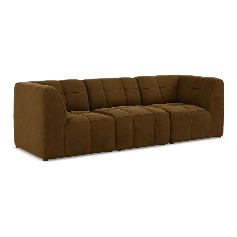 Canapea galben-muștar cu tapițerie din catifea 255 cm Aloha – Makamii