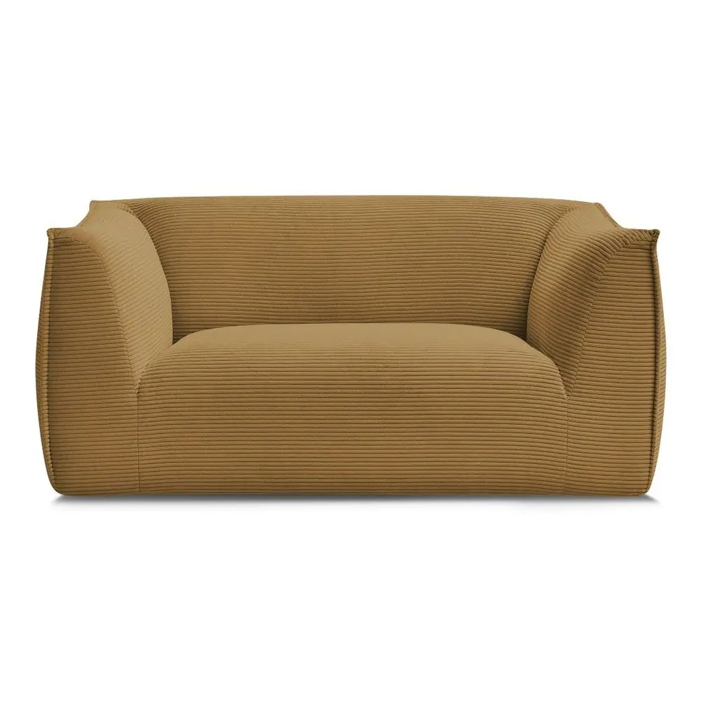 Canapea galben-muștar cu tapițerie din catifea reiată 170 cm Giorgia – Bobochic Paris