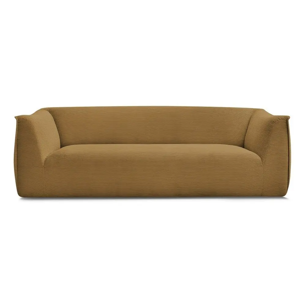 Canapea galben-muștar cu tapițerie din catifea reiată 242 cm Giorgia – Bobochic Paris