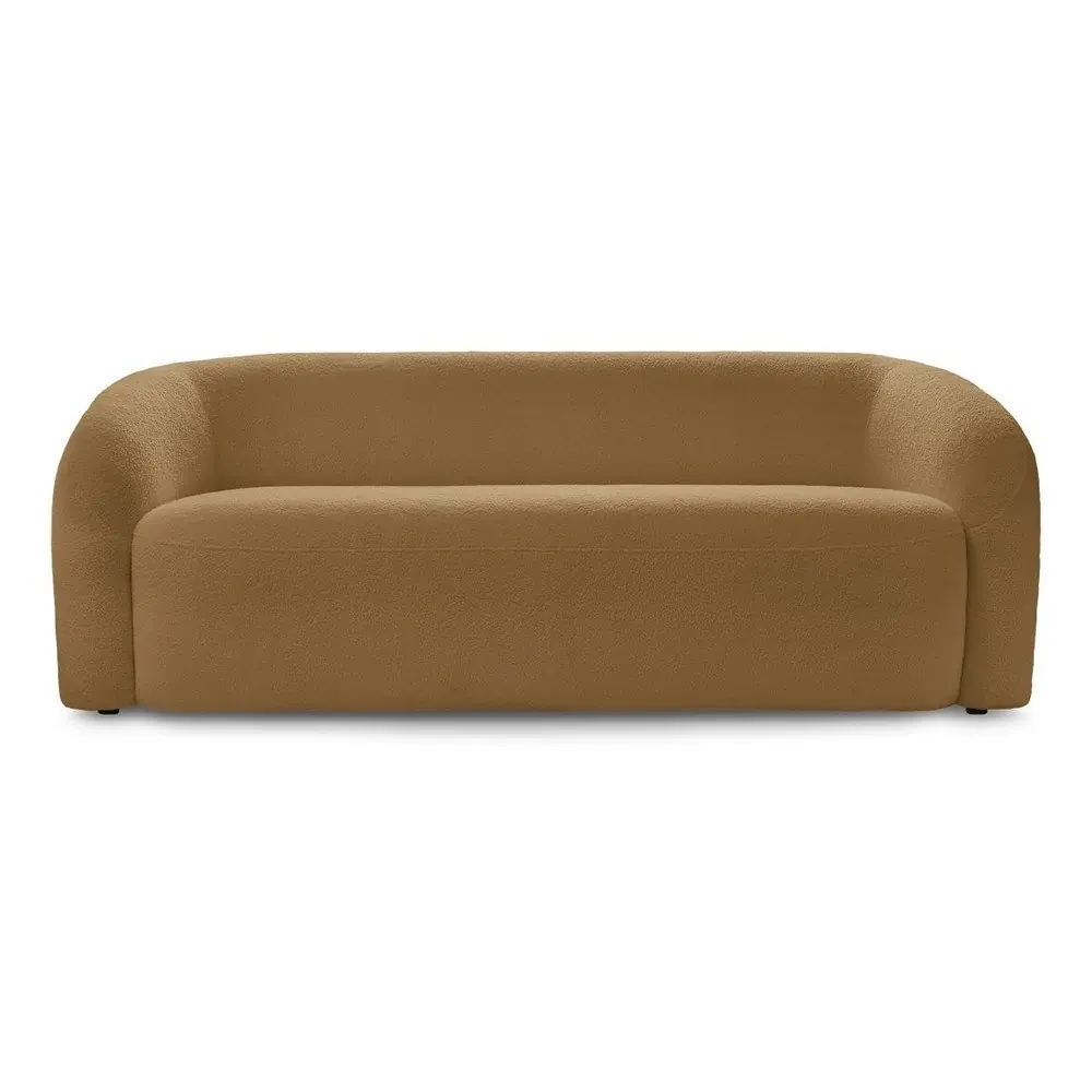 Canapea galben-muștar cu tapițerie din țesătură bouclé 193 cm Elina – Bobochic Paris