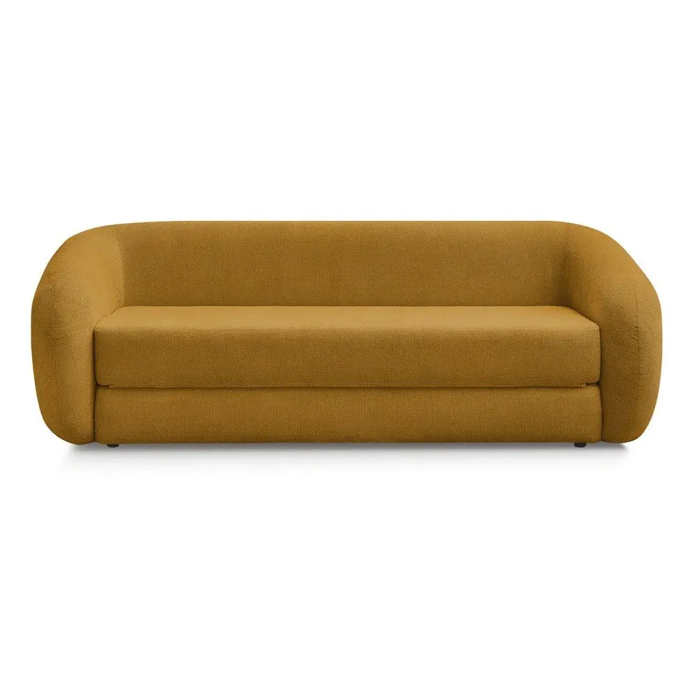 Canapea galben-muștar extensibilă cu tapițerie din chenille 228 cm Neyo – Bobochic Paris