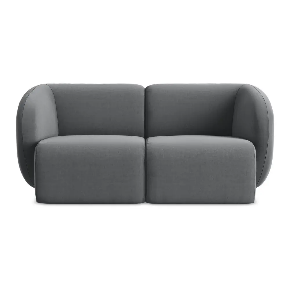 Canapea gri cu tapițerie din catifea 174 cm Lani – Makamii