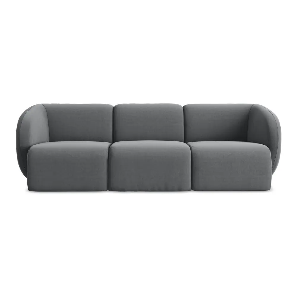 Canapea gri cu tapițerie din catifea 244 cm Lani – Makamii