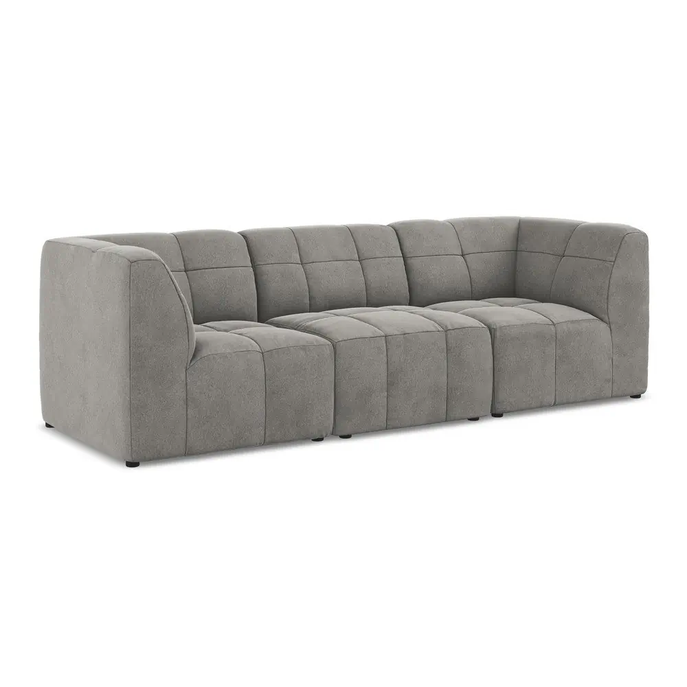 Canapea gri cu tapițerie din catifea 255 cm Aloha – Makamii