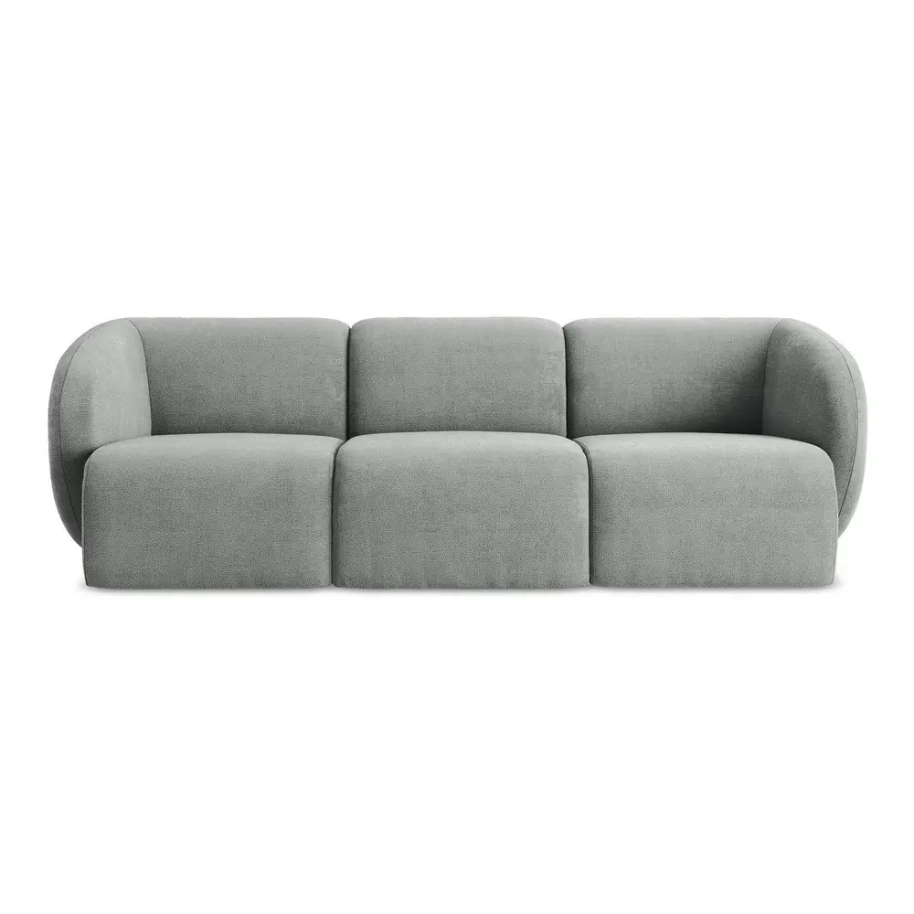 Canapea gri cu tapițerie din chenille 244 cm Lani – Makamii