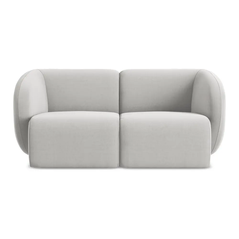 Canapea gri deschis cu tapițerie din catifea 174 cm Lani – Makamii