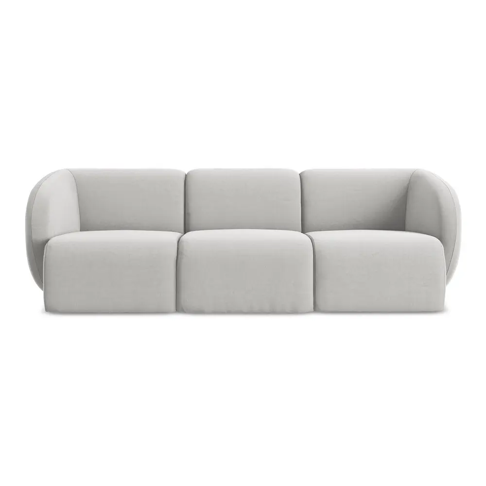 Canapea gri deschis cu tapițerie din catifea 244 cm Lani – Makamii